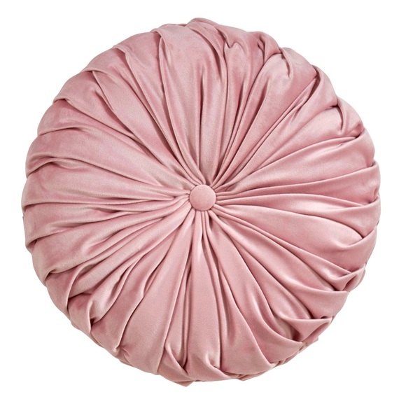 Anthropologie Velvet Pleated Round Pillow (mauve) - Picture 1 of 3